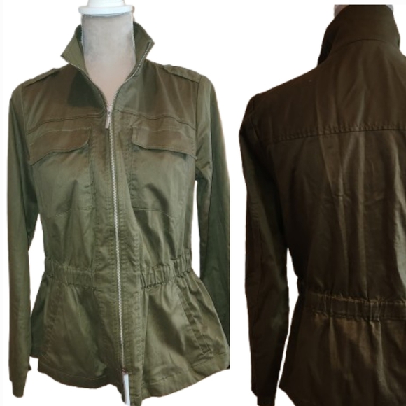 G by Giuliana Jackets & Blazers - G by Giuliana Utility Jacket Olive Size S Soft Tencel Blend Zip Front Comfort